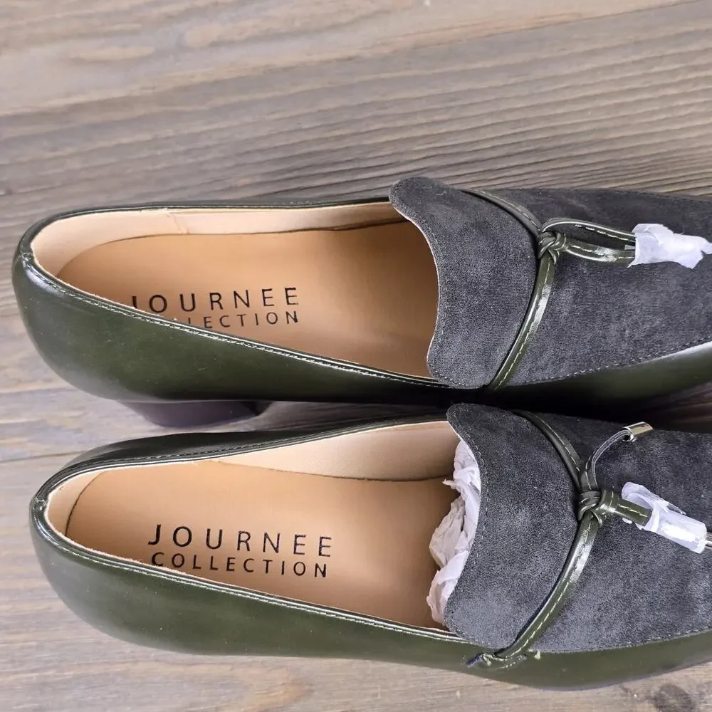 Journee Collection - Crawford Loafer Pump olive green Women's 8.5M